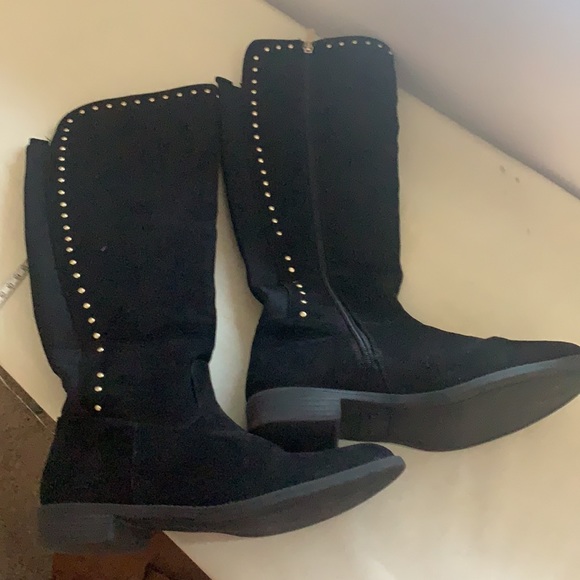 Tall black studded Sam Edelman Knee Boots - Picture 3 of 13